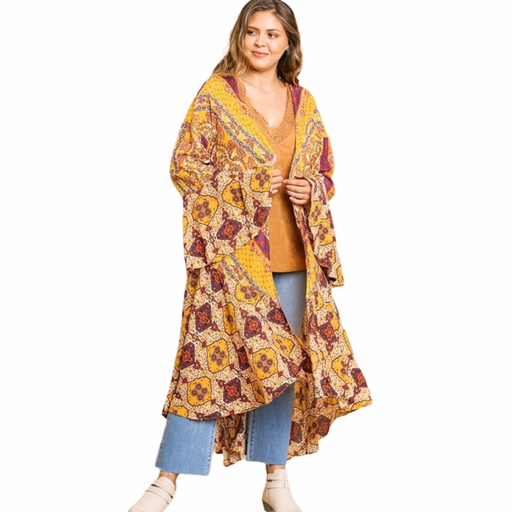 LAST 1 NWT Gypsy Boho Duster Kimono Umgee XL 1X - Picture 4 of 7